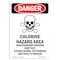 Signmission OSHA Danger Sign, 24" Height, Rigid Plastic, Chlorine Hazard Area, Portrait, 1824-V-1067 OS-DS-P-1824-V-1067 - alternate 1